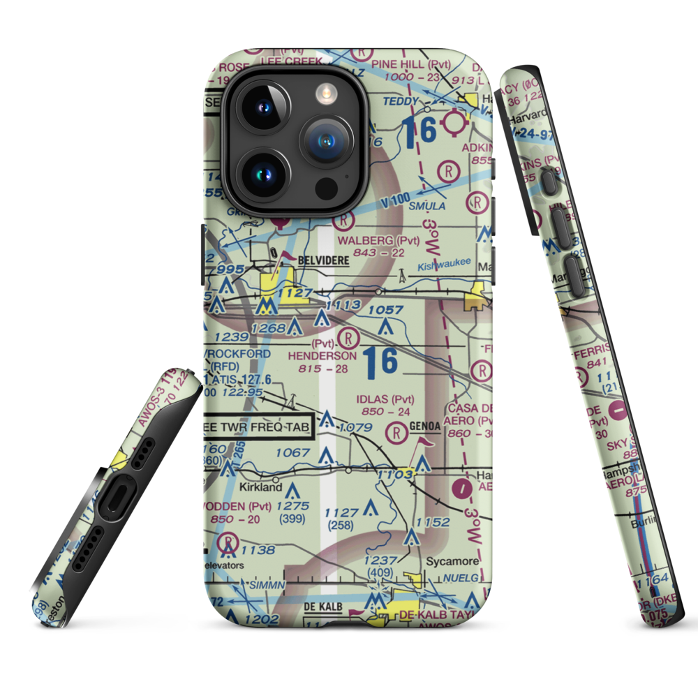 Henderson Field (IL34) VFR Sectional  Tough iPhone Case iPhone 15 Pro Max model shown