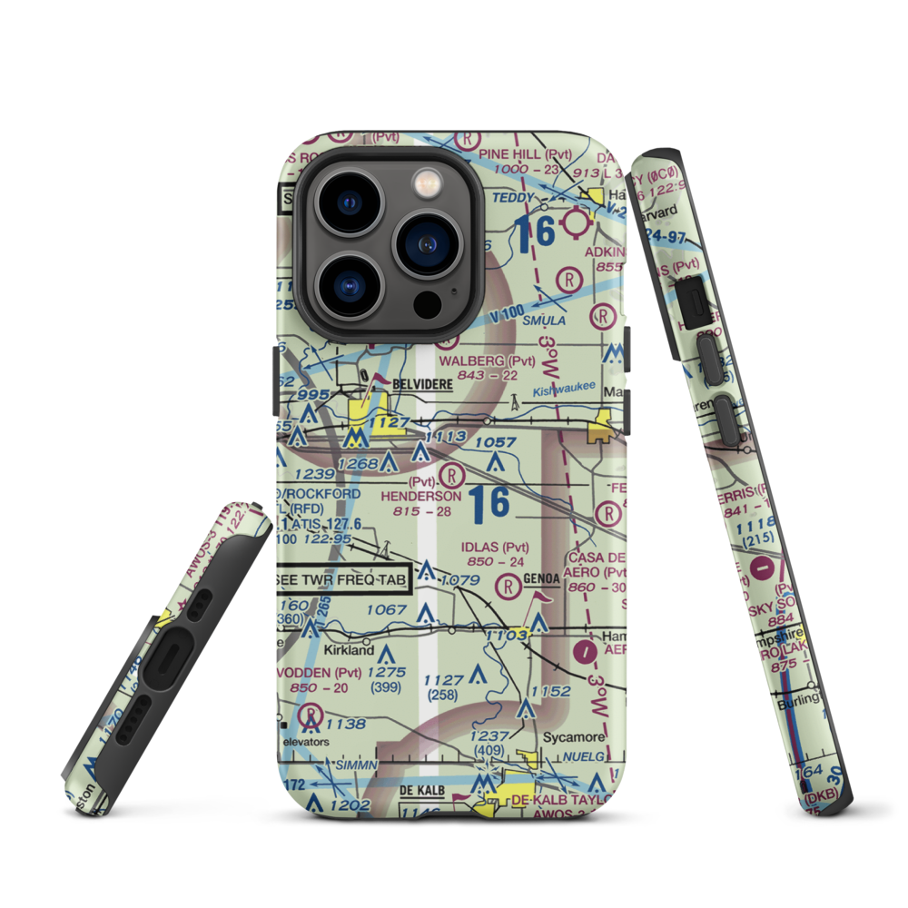 Henderson Field (IL34) VFR Sectional  Tough iPhone Case iPhone 13 Pro model shown