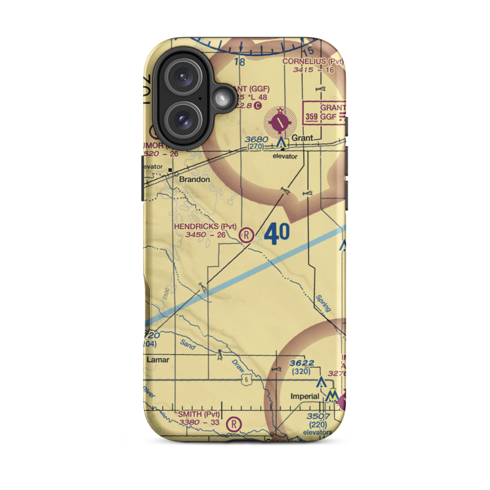Hendricks Field (27NE) VFR Sectional  Tough iPhone Case iPhone 16 Plus model shown