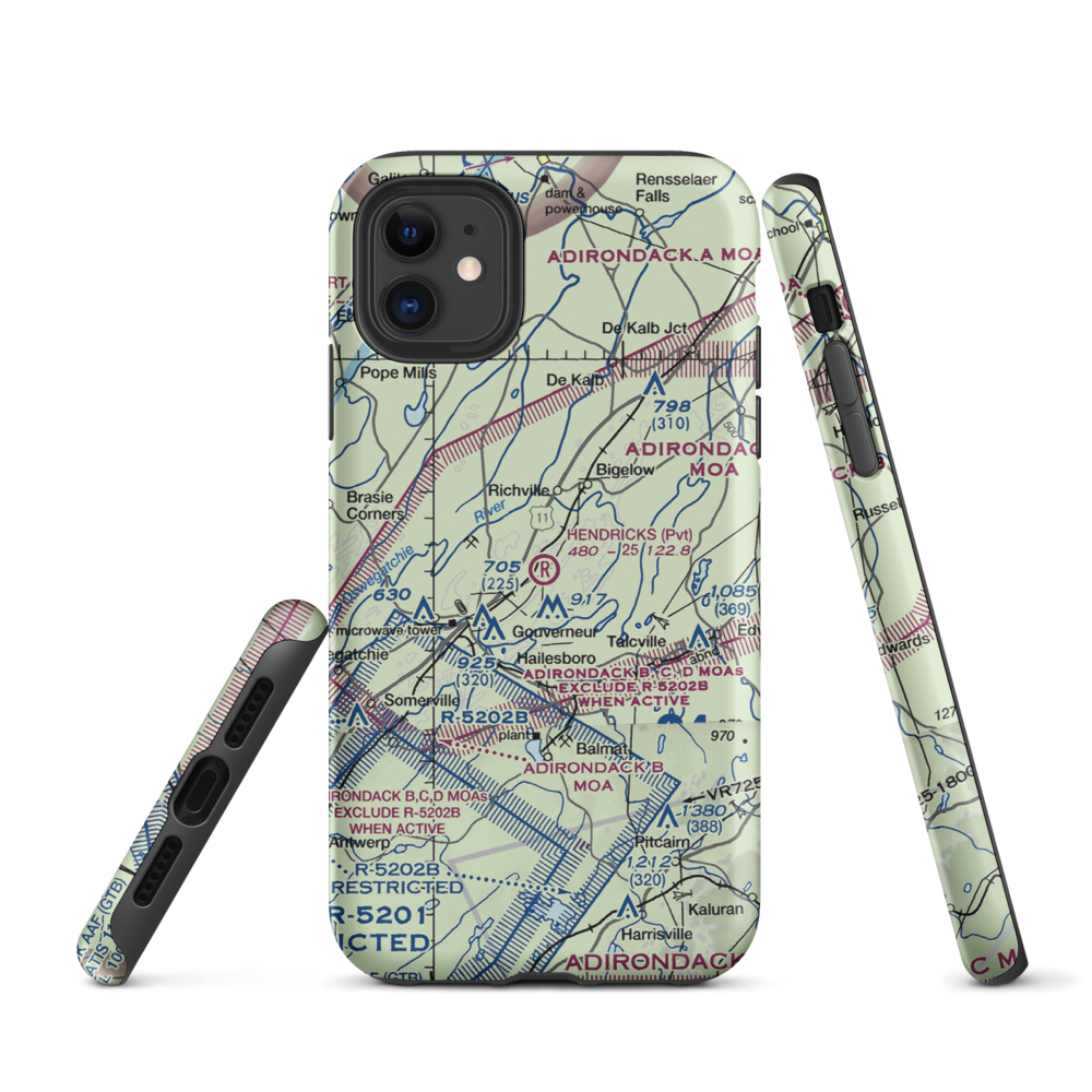 Hendricks Field (NK16) VFR Sectional  Tough iPhone Case iPhone 11 model shown