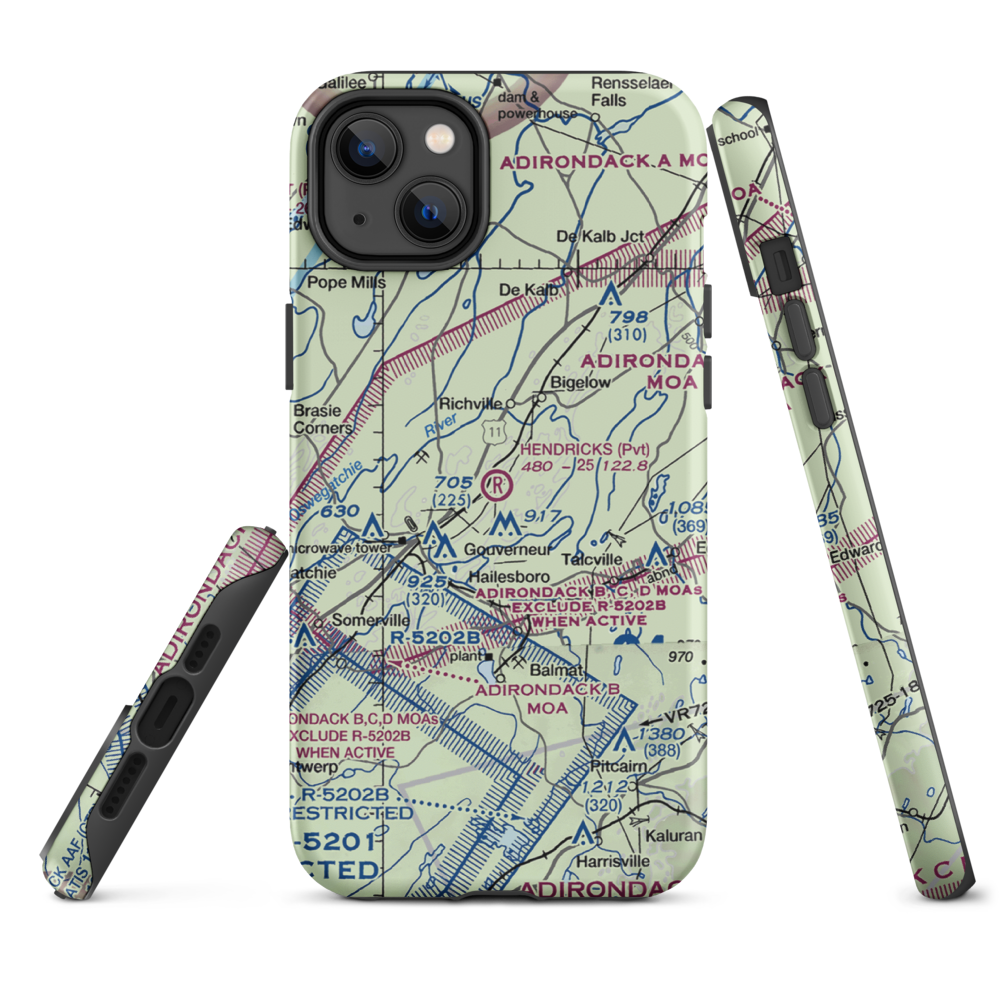 Hendricks Field (NK16) VFR Sectional  Tough iPhone Case iPhone 14 Plus model shown