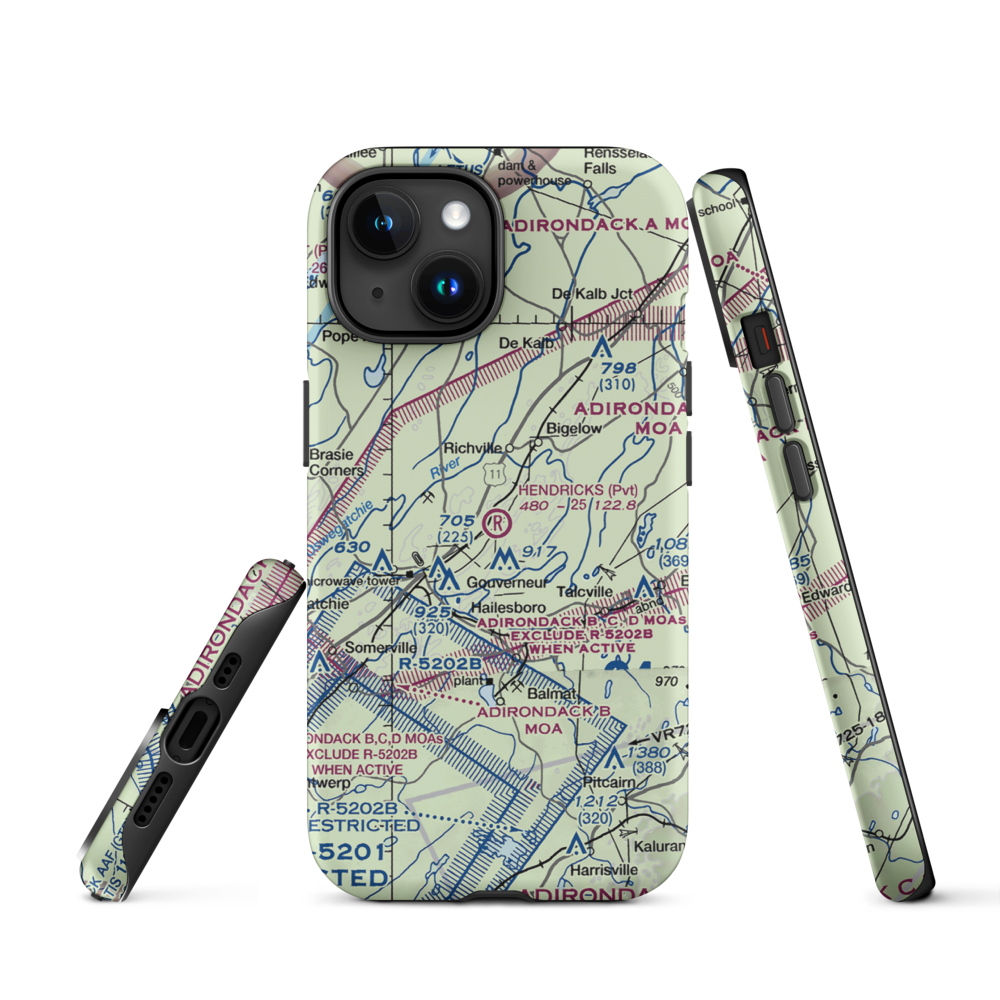 Hendricks Field (NK16) VFR Sectional  Tough iPhone Case iPhone 15 model shown