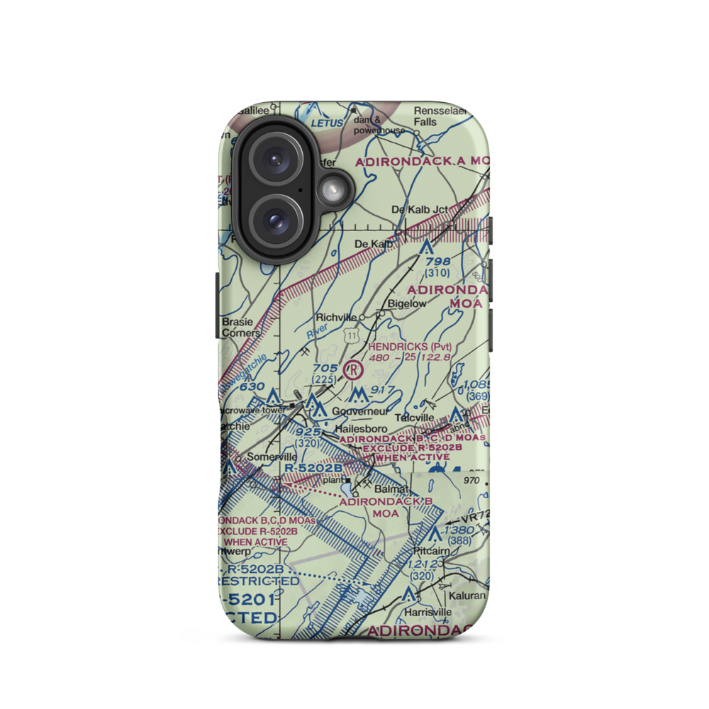 Hendricks Field (NK16) VFR Sectional  Tough iPhone Case iPhone 16 model shown