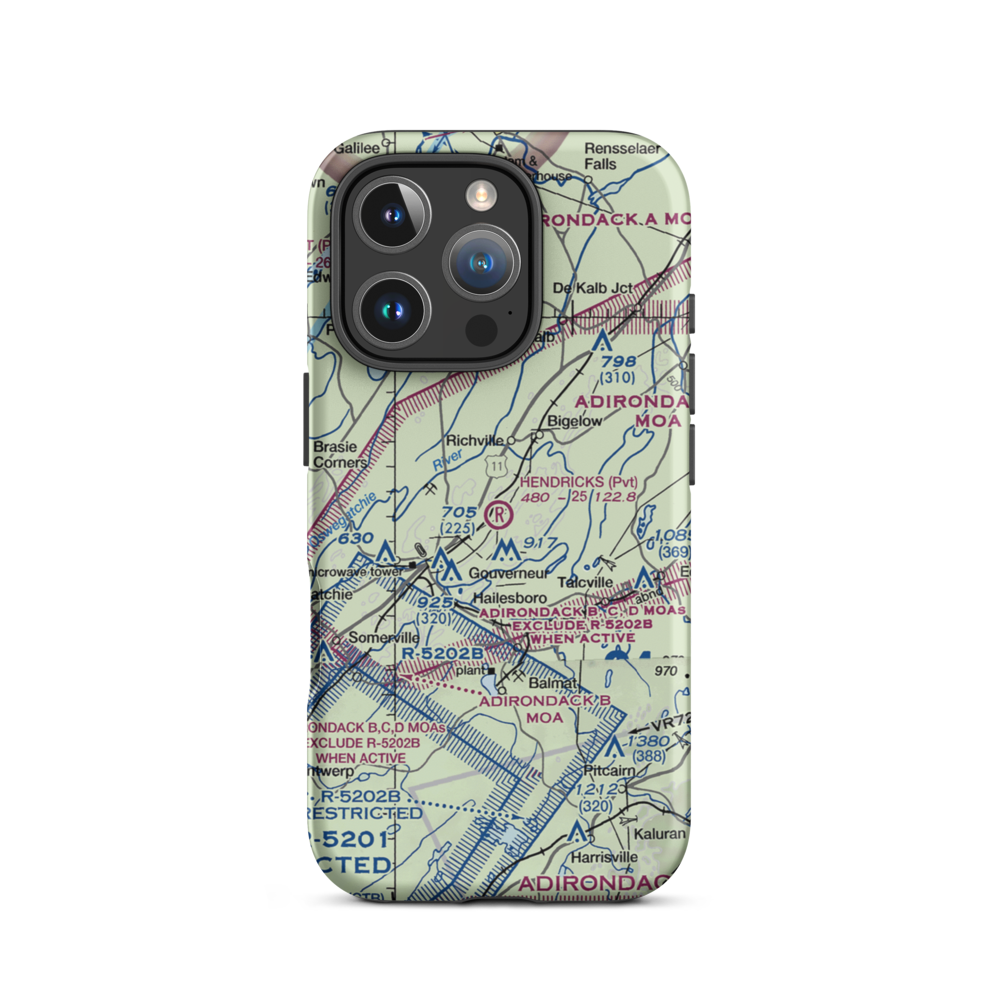 Hendricks Field (NK16) VFR Sectional  Tough iPhone Case iPhone 16 Pro model shown