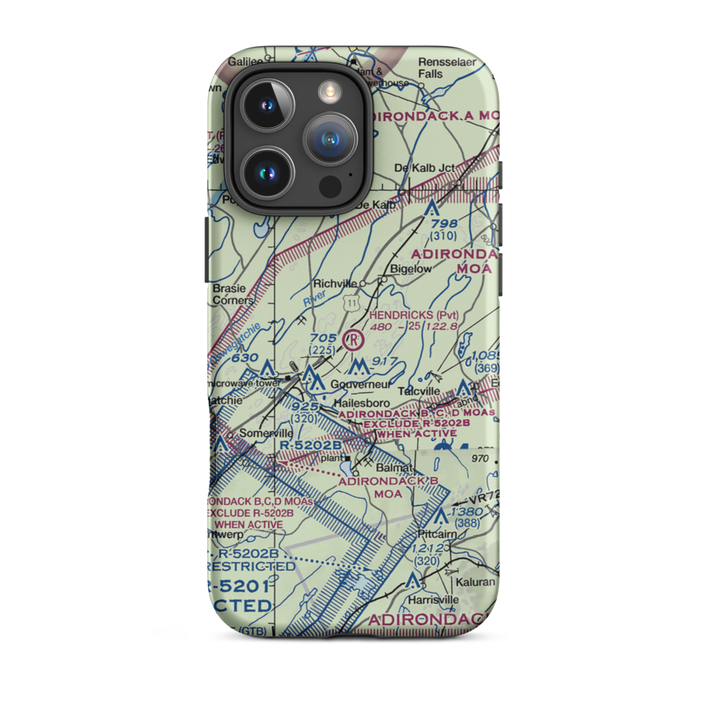 Hendricks Field (NK16) VFR Sectional  Tough iPhone Case iPhone 16 Pro Max model shown