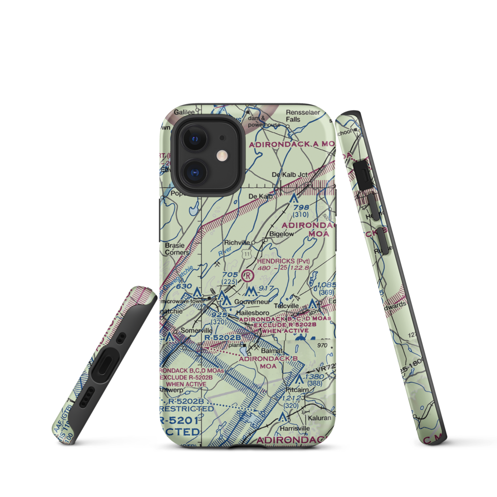 Hendricks Field (NK16) VFR Sectional  Tough iPhone Case iPhone 12 mini model shown