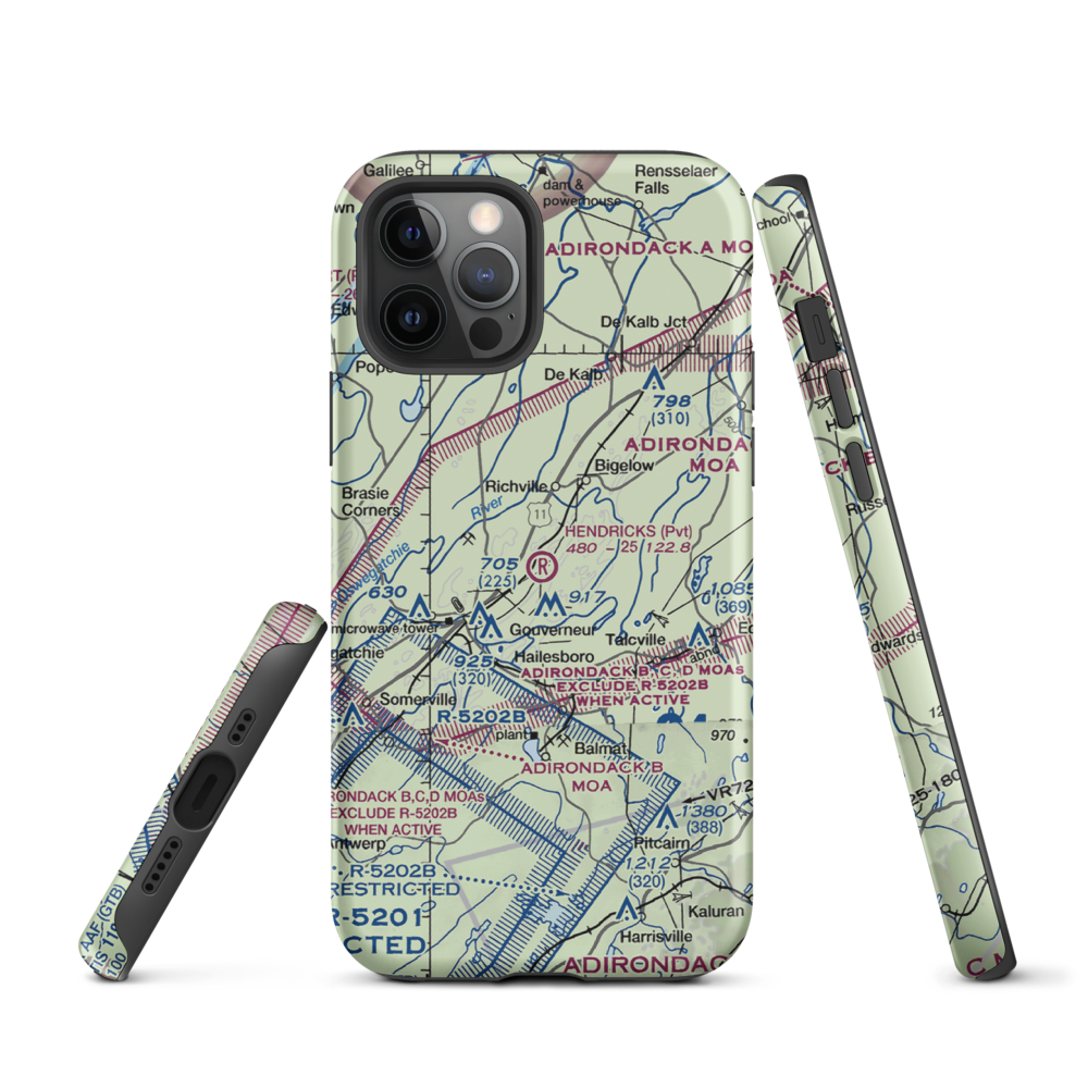 Hendricks Field (NK16) VFR Sectional  Tough iPhone Case iPhone 12 Pro model shown
