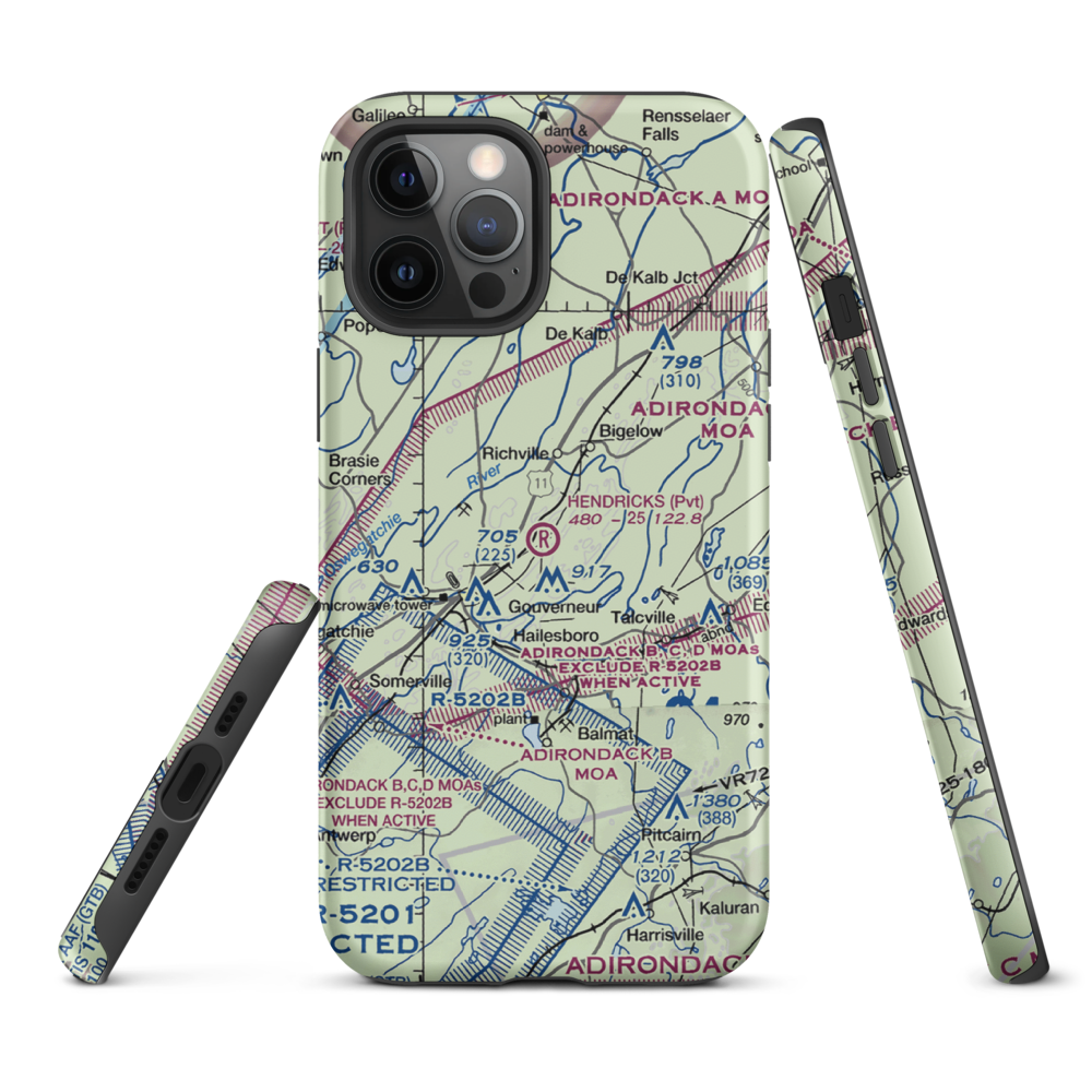 Hendricks Field (NK16) VFR Sectional  Tough iPhone Case iPhone 12 Pro Max model shown