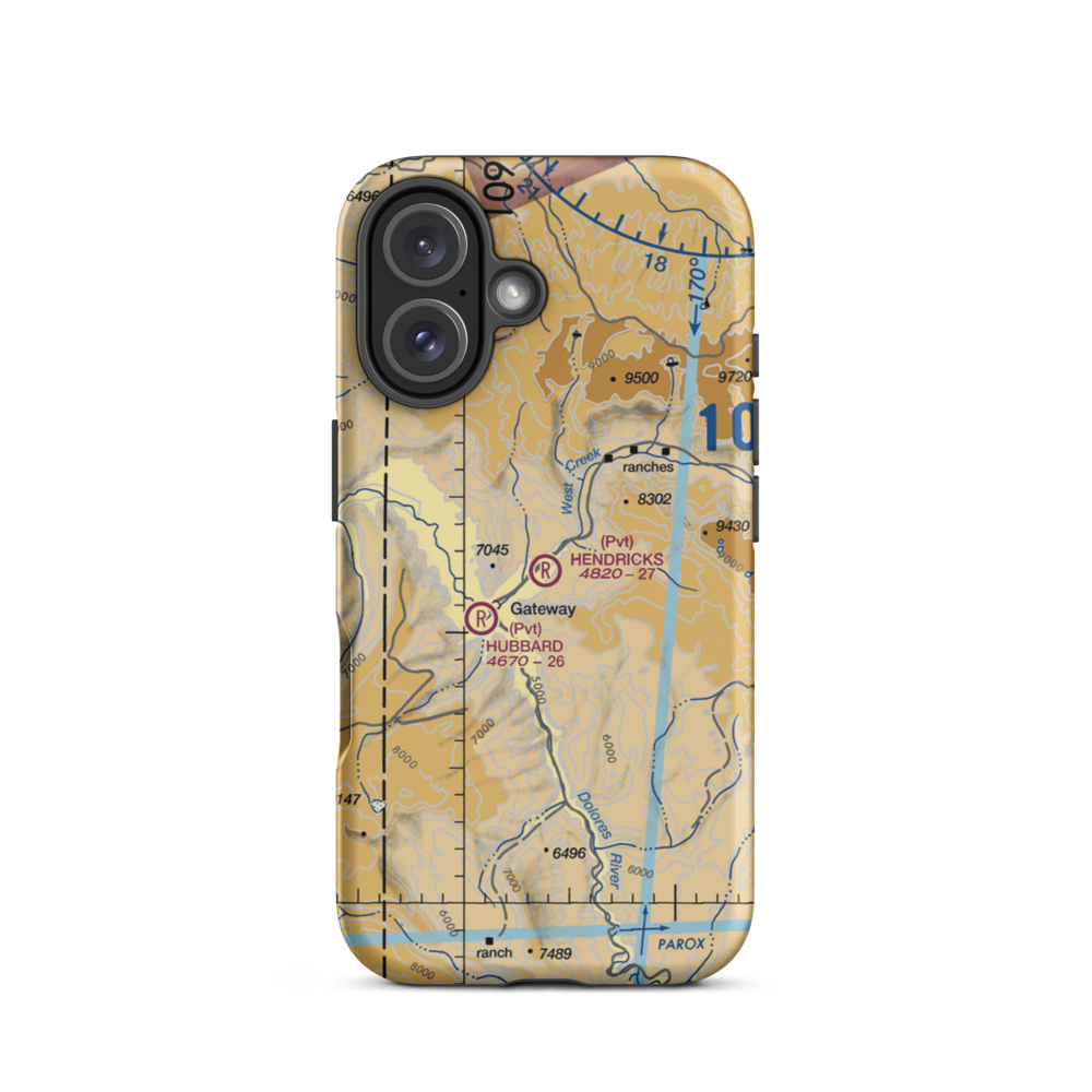 Hendricks Field At West Creek Ranch Airport (63CO) VFR Sectional  Tough iPhone Case iPhone 16 model shown
