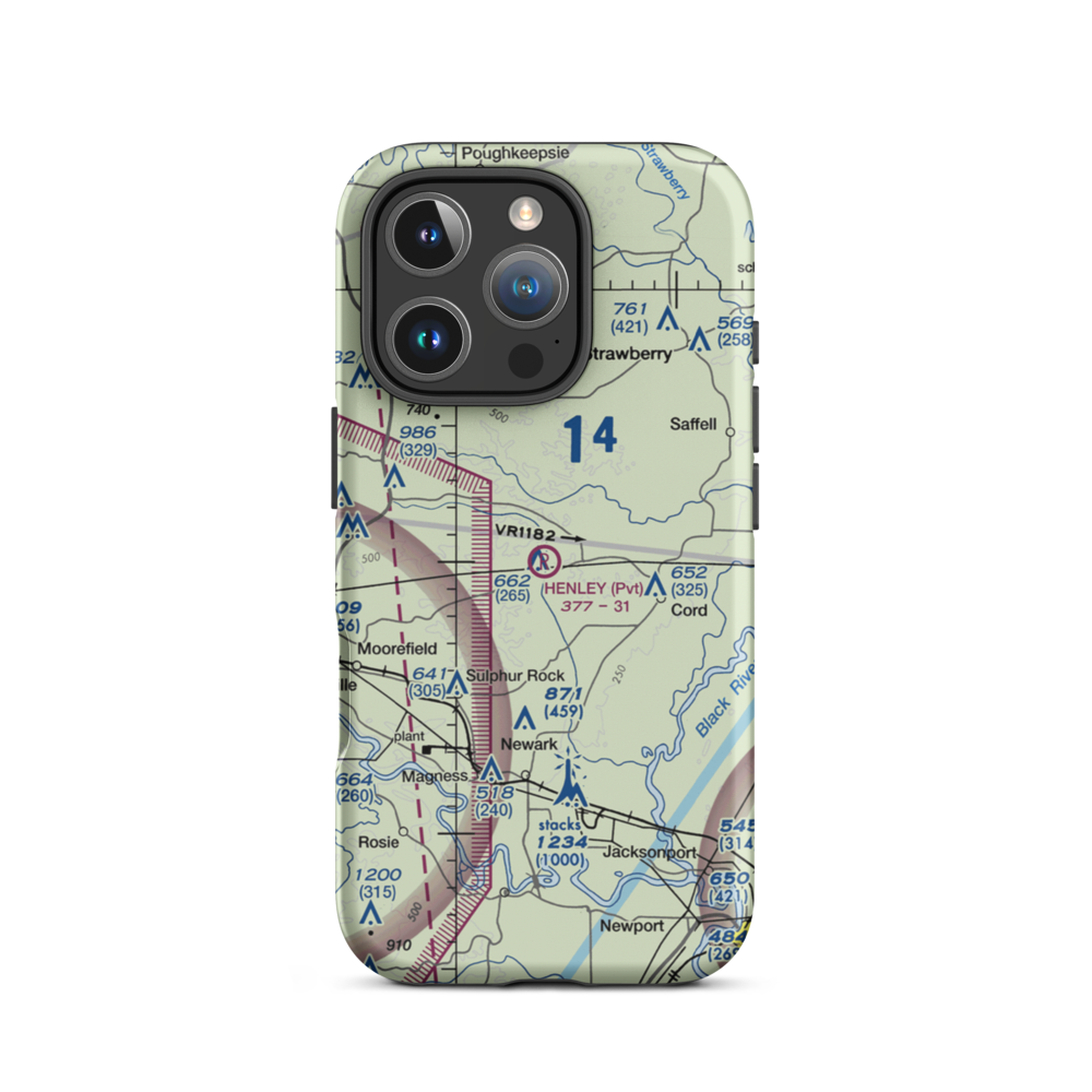 Henley Aerodrome (28AR) VFR Sectional  Tough iPhone Case iPhone 16 Pro model shown