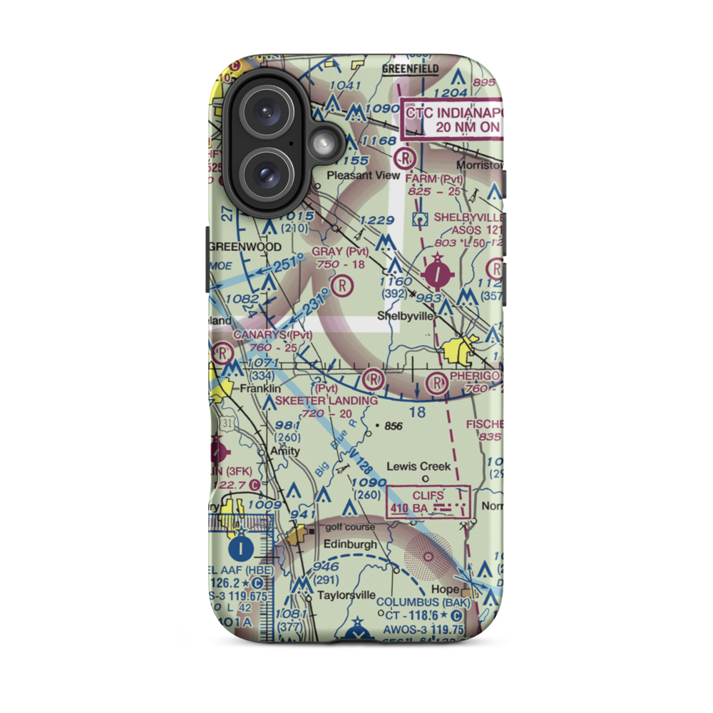 Henneman Airport (58II) VFR Sectional  Tough iPhone Case iPhone 16 Plus model shown