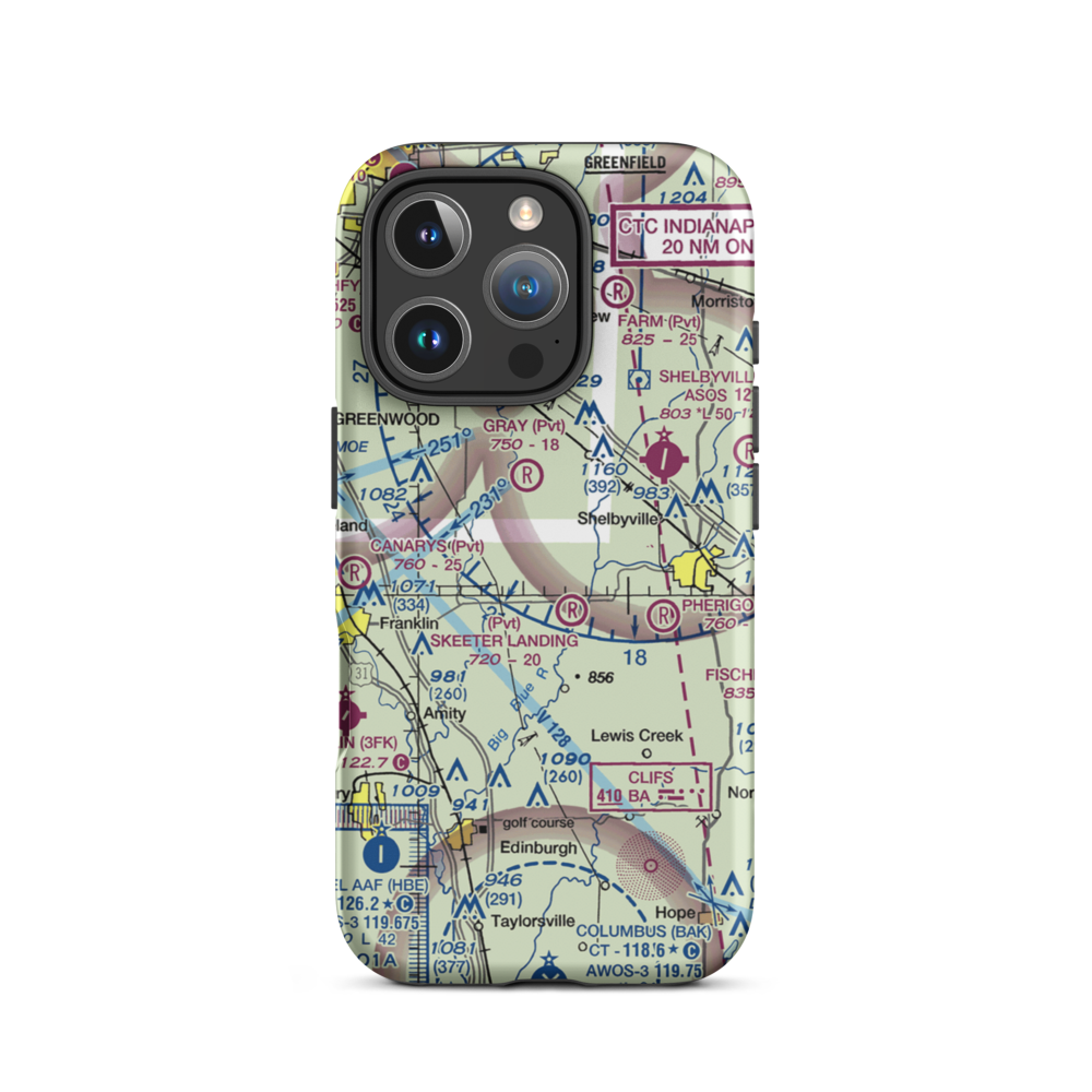 Henneman Airport (58II) VFR Sectional  Tough iPhone Case iPhone 16 Pro model shown