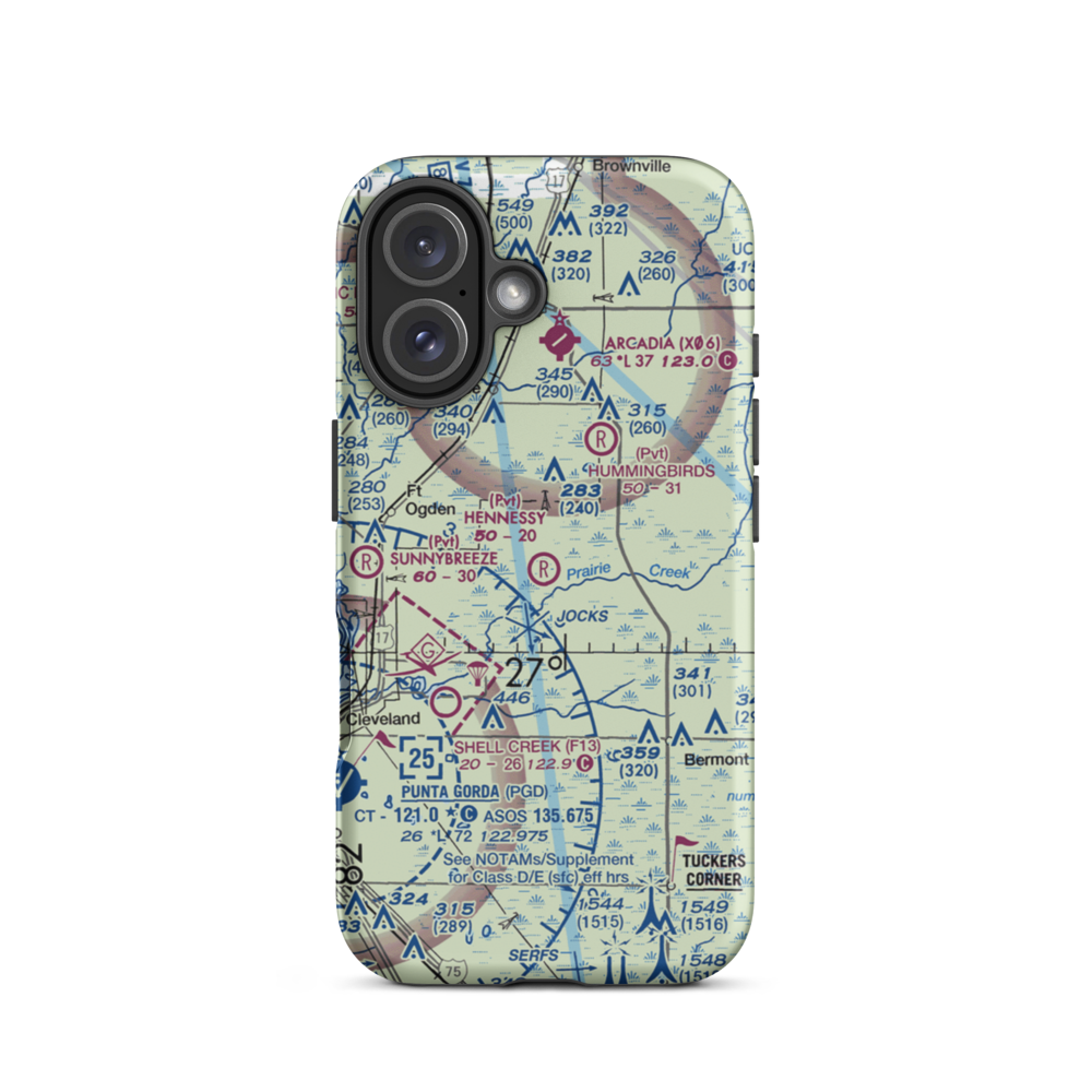 Hennessy Airport (26FD) VFR Sectional  Tough iPhone Case iPhone 16 model shown