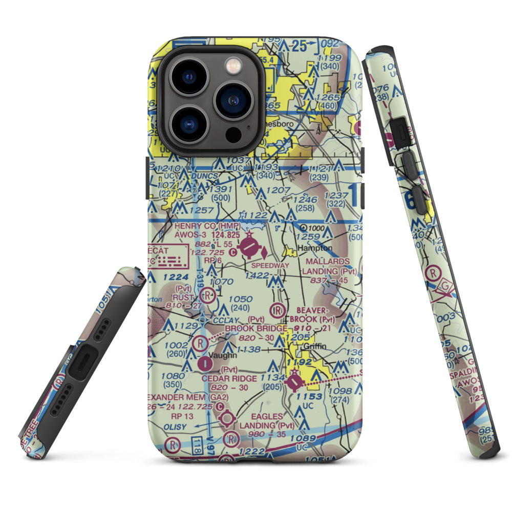 Henry County Airport (HMP) VFR Sectional  Tough iPhone Case iPhone 13 Pro Max model shown