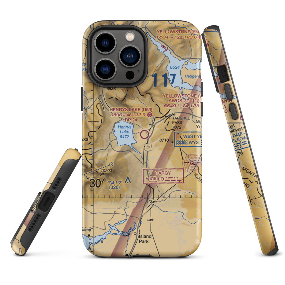 Henry's Lake Airport (U53) VFR Sectional  Tough iPhone Case iPhone 13 Pro Max model shown