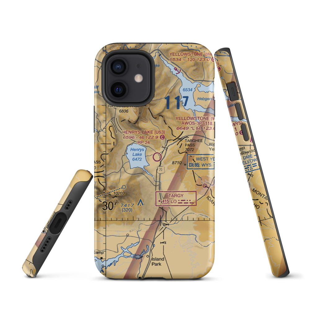 Henry's Lake Airport (U53) VFR Sectional  Tough iPhone Case iPhone 12 model shown