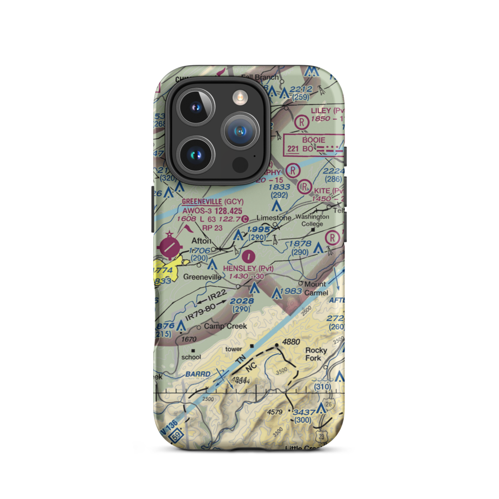 Hensley Airpark (04TN) VFR Sectional  Tough iPhone Case iPhone 16 Pro model shown