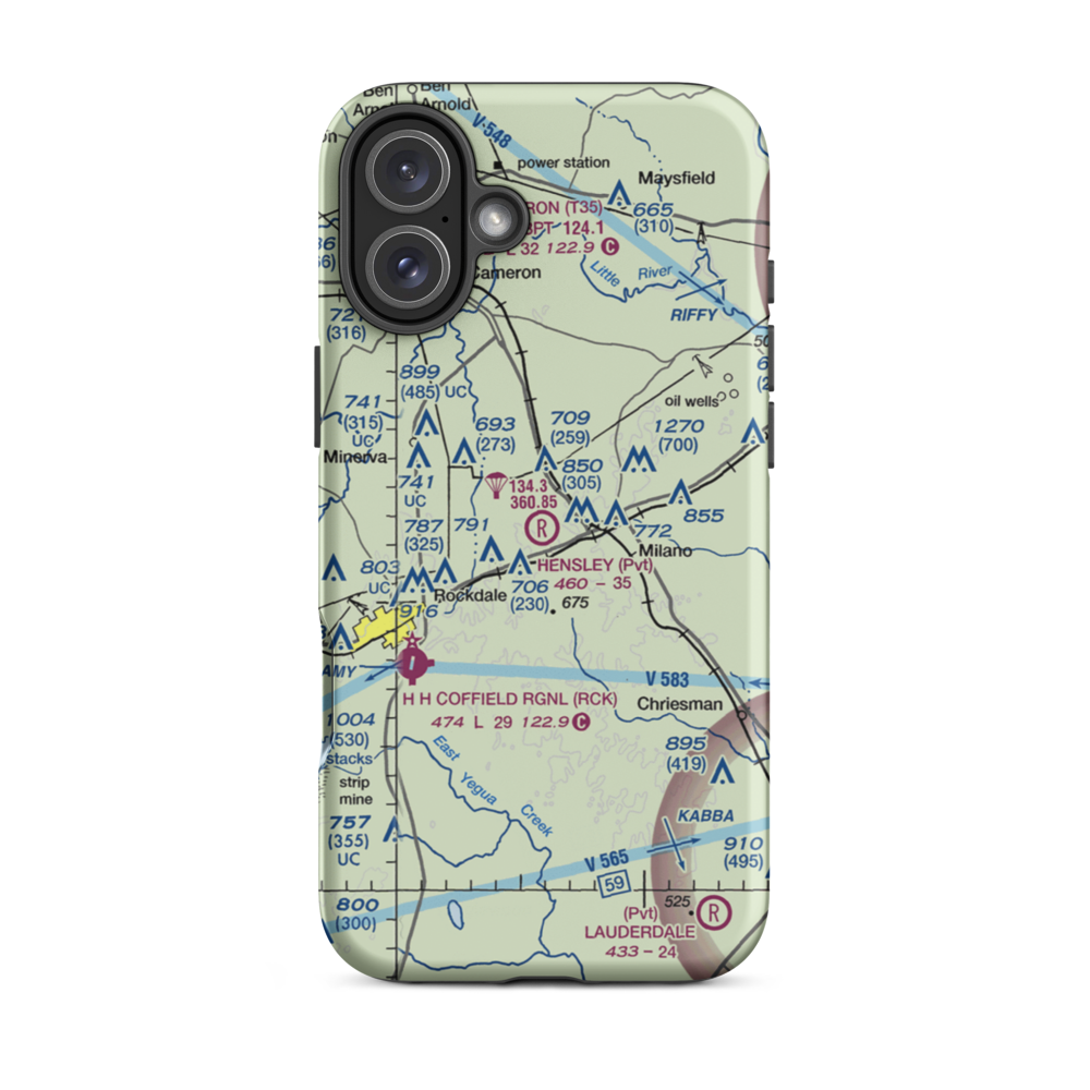 Hensley Ranch Airport (XS17) VFR Sectional  Tough iPhone Case iPhone 16 Plus model shown