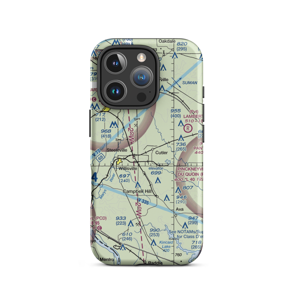Hepp Airport (9LL2) VFR Sectional  Tough iPhone Case iPhone 16 Pro model shown