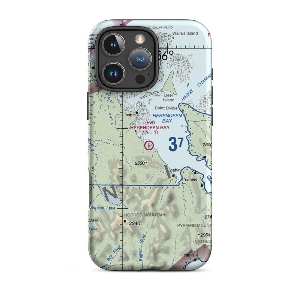 Herendeen Bay Airport (AK33) VFR Sectional  Tough iPhone Case iPhone 16 Pro Max model shown