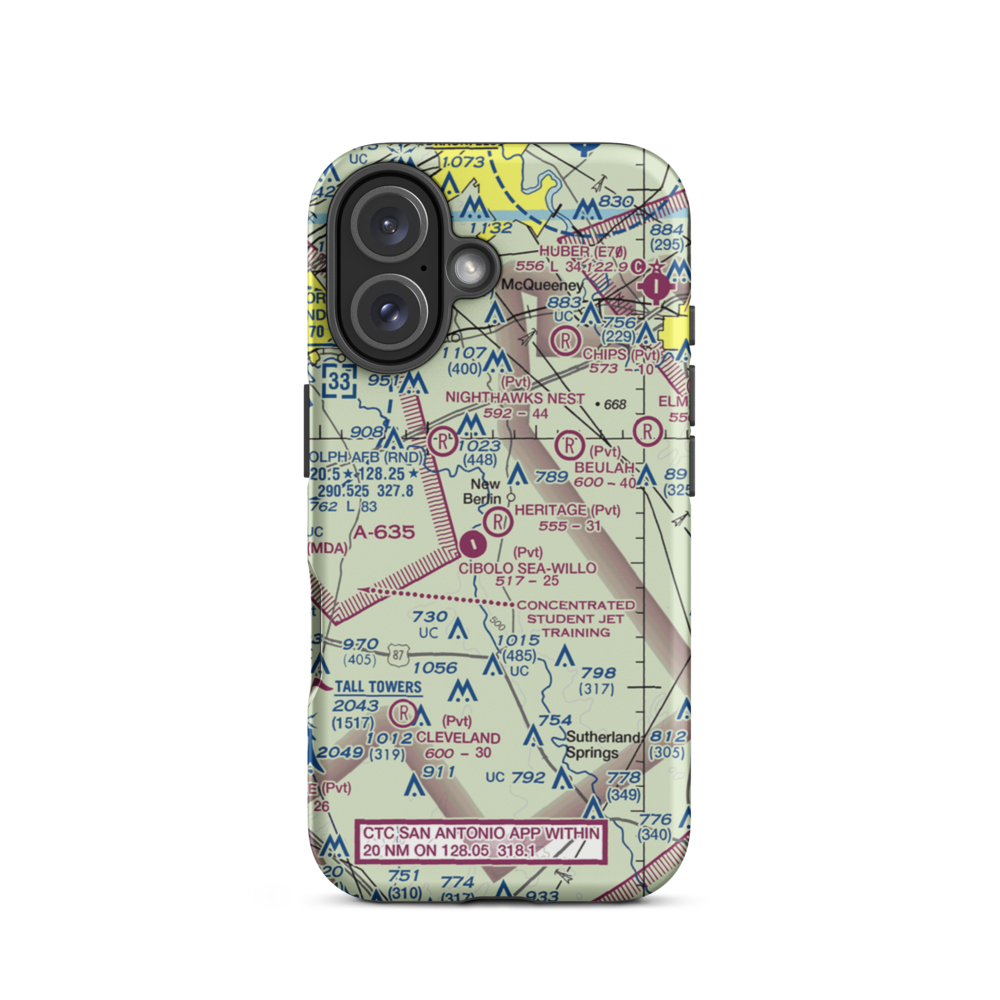 Heritage Airfield (TE86) VFR Sectional  Tough iPhone Case iPhone 16 model shown