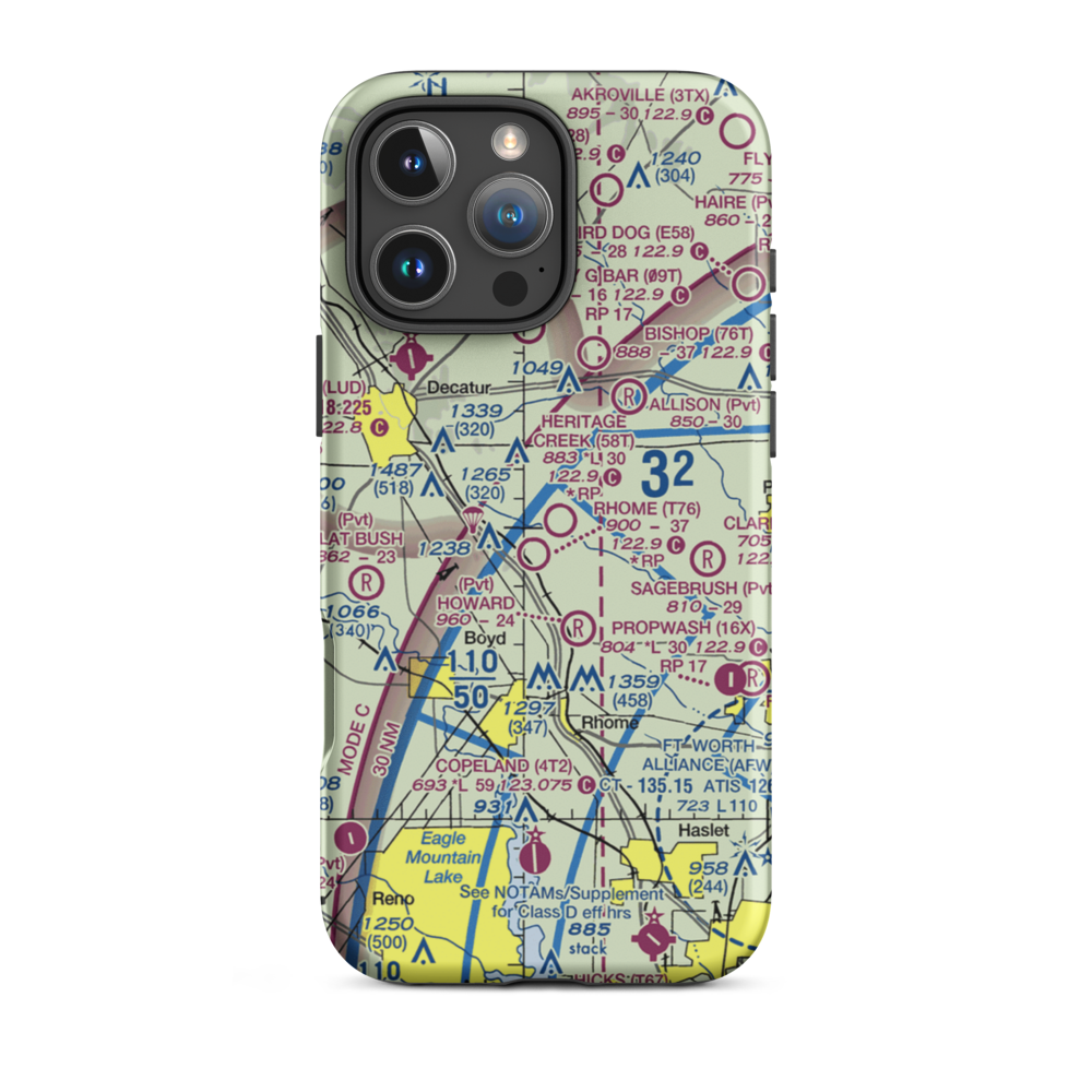 Heritage Creek Airstrip (58T) VFR Sectional  Tough iPhone Case iPhone 16 Pro Max model shown