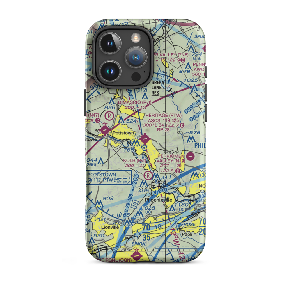Heritage Field (PTW) VFR Sectional  Tough iPhone Case iPhone 16 Pro Max model shown