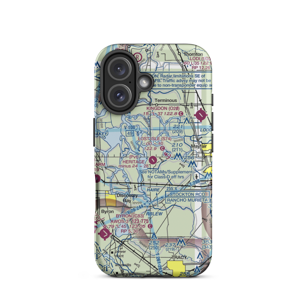 Heritage Field Airport (CN95) VFR Sectional  Tough iPhone Case iPhone 16 model shown