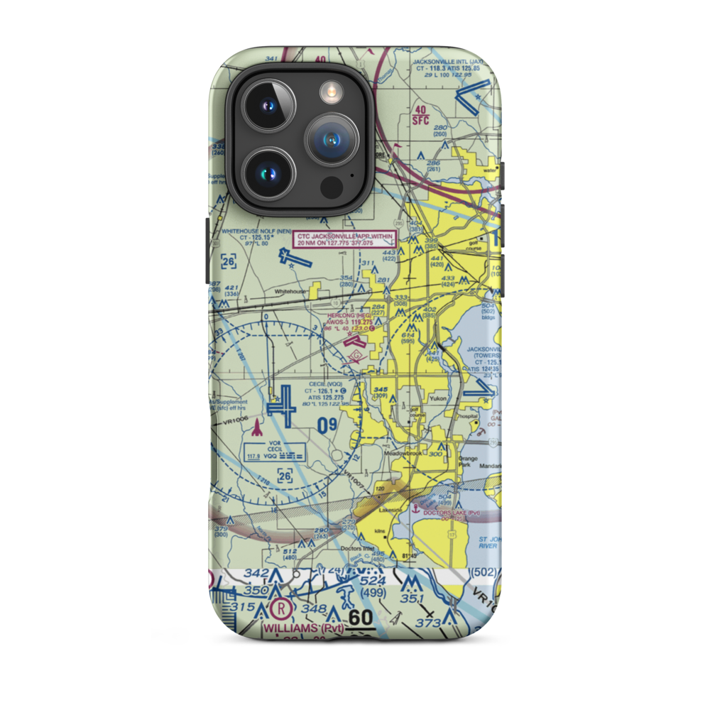 Herlong Airport (HEG) VFR Sectional  Tough iPhone Case iPhone 16 Pro Max model shown