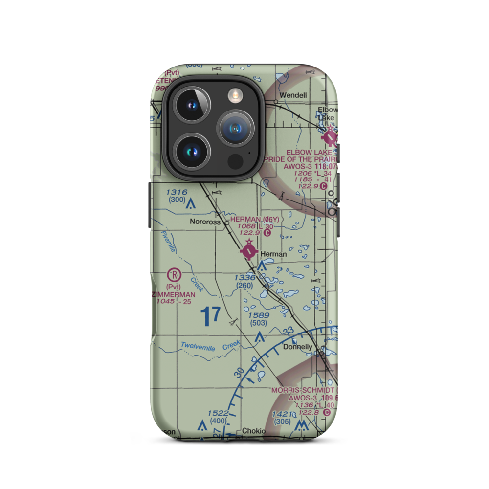 Herman Municipal Airport (06Y) VFR Sectional  Tough iPhone Case iPhone 16 Pro model shown