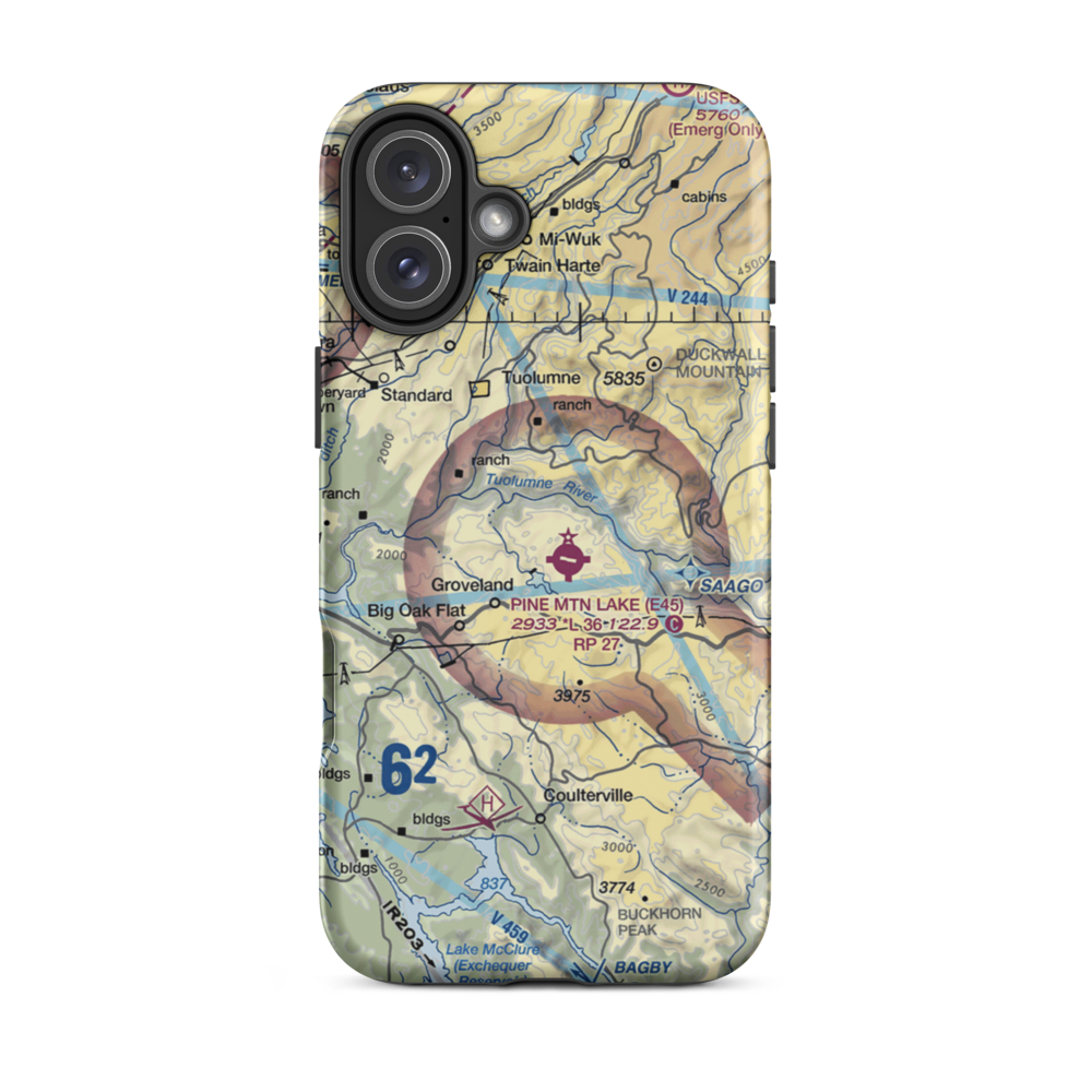 Hermitage Airport (45CN) VFR Sectional  Tough iPhone Case iPhone 16 Plus model shown