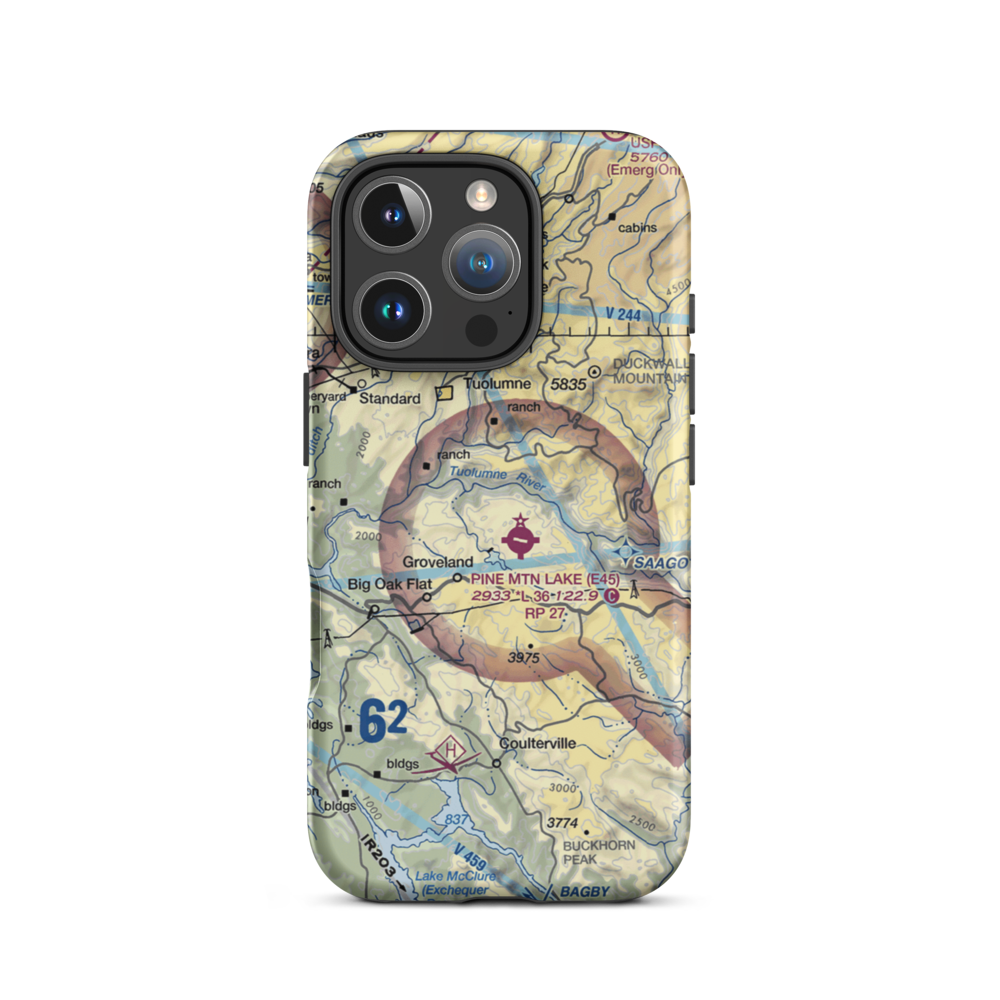 Hermitage Airport (45CN) VFR Sectional  Tough iPhone Case iPhone 16 Pro model shown