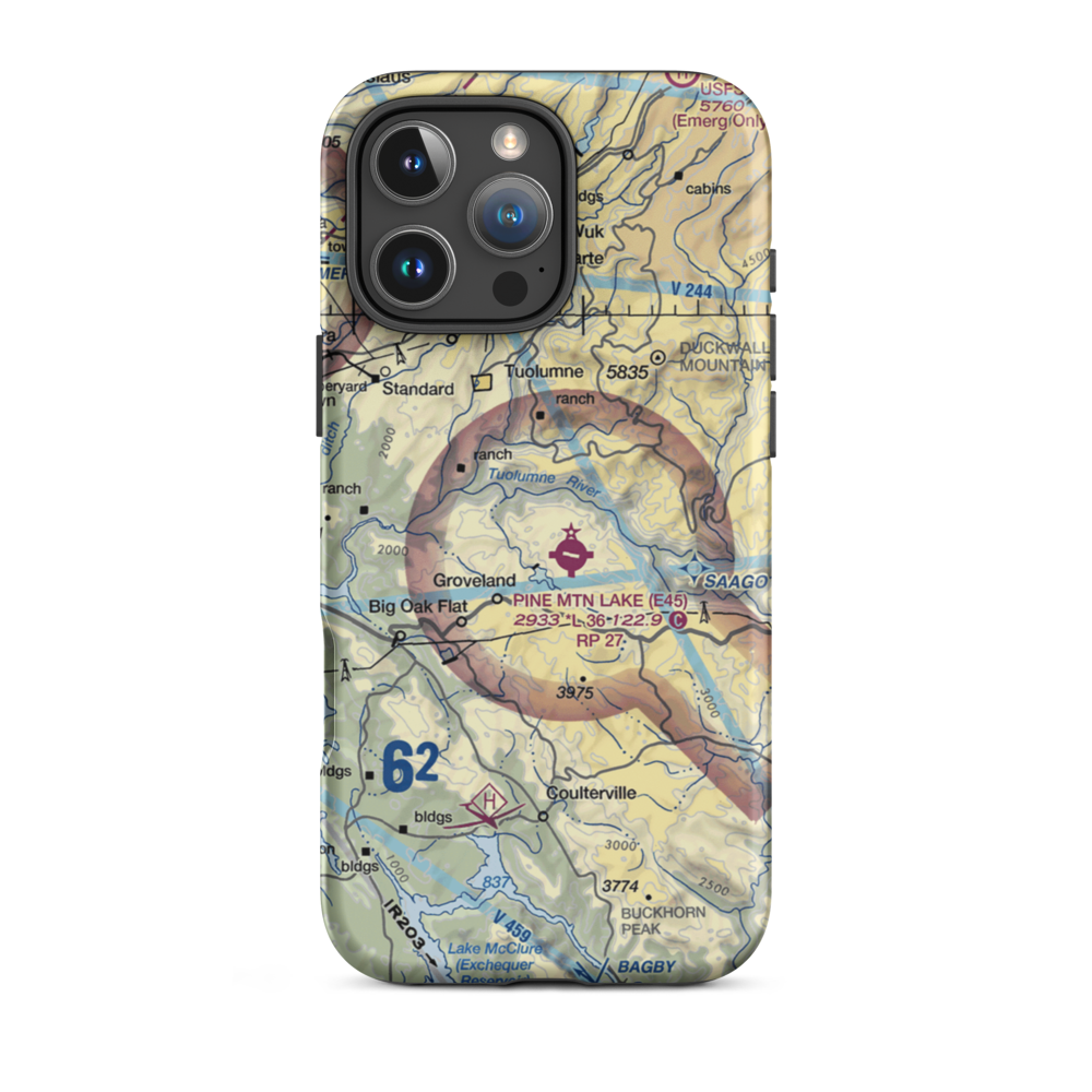 Hermitage Airport (45CN) VFR Sectional  Tough iPhone Case iPhone 16 Pro Max model shown