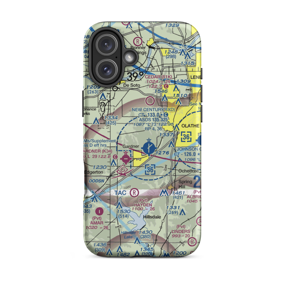 Hermon Farm Airport (SN59) VFR Sectional  Tough iPhone Case iPhone 16 Plus model shown