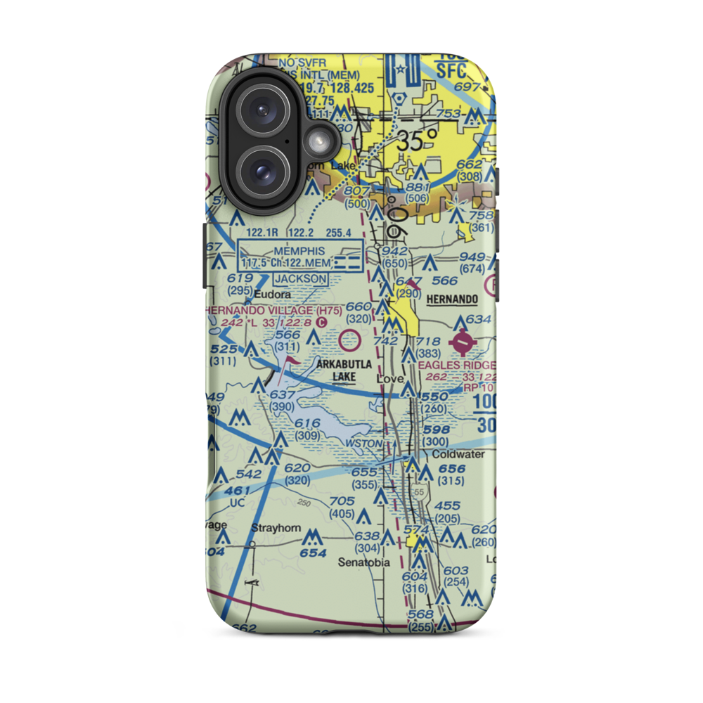 Hernando Village Airpark, Inc Airport (H75) VFR Sectional  Tough iPhone Case iPhone 16 Plus model shown