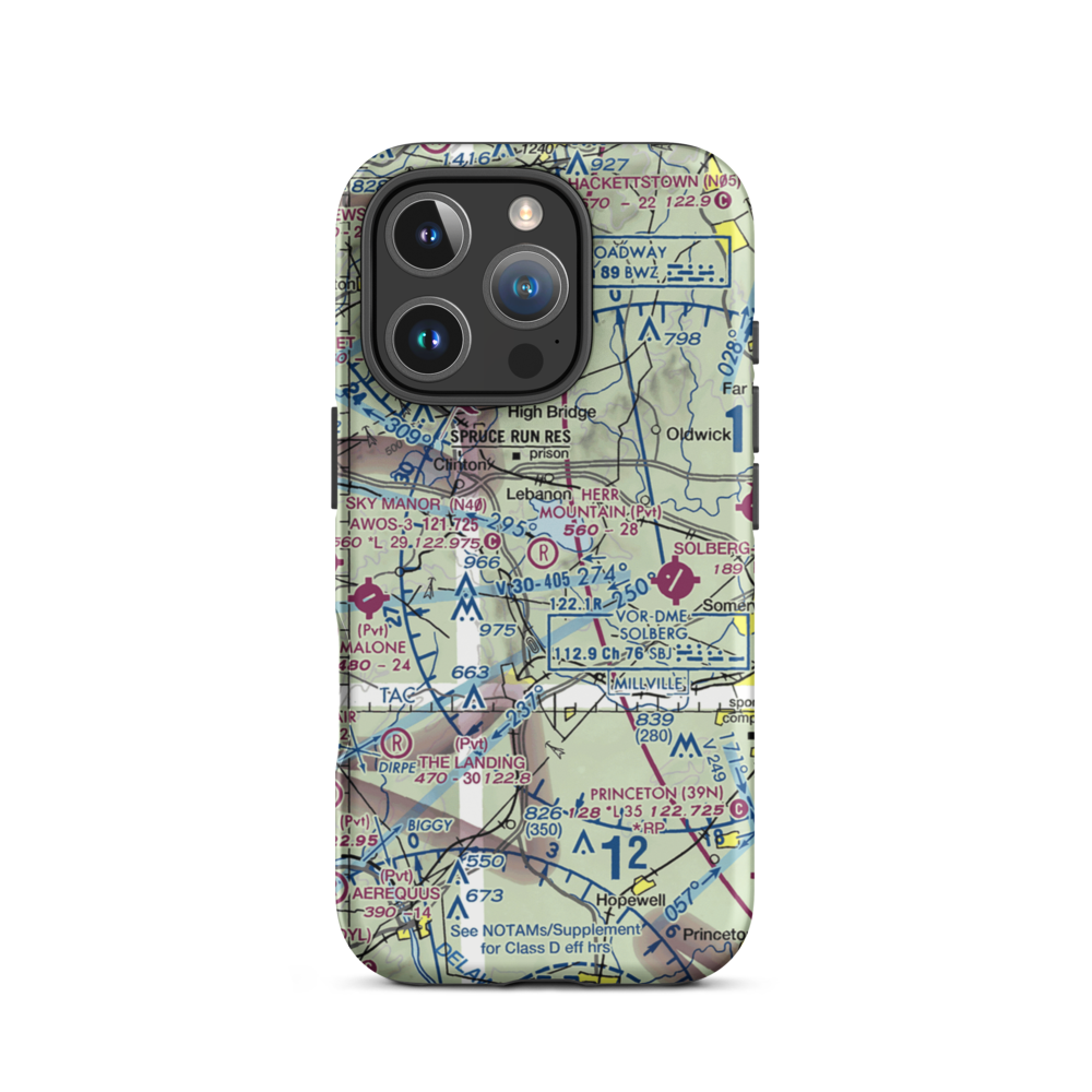 Herr Mountain Airport (5NJ2) VFR Sectional  Tough iPhone Case iPhone 16 Pro model shown