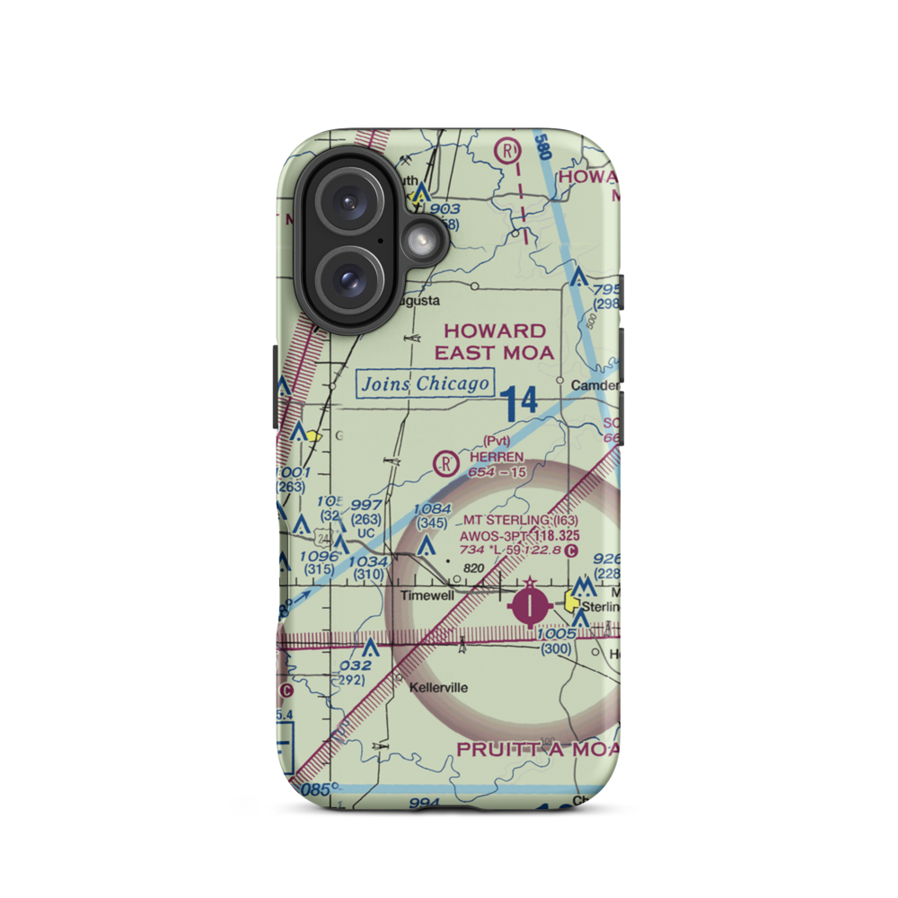 Herren Airport (IS56) VFR Sectional  Tough iPhone Case iPhone 16 model shown