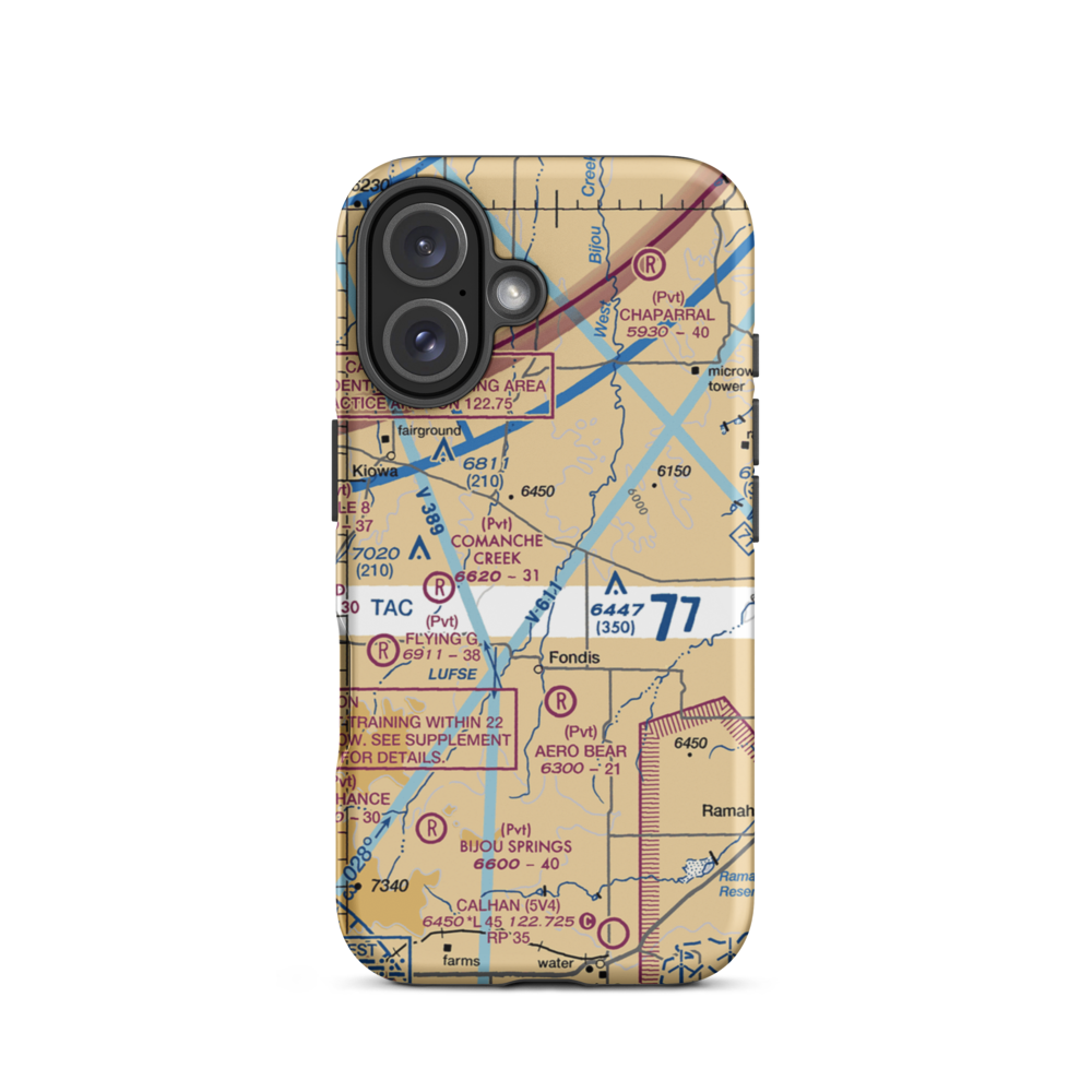 Herrick Airport (9CO8) VFR Sectional  Tough iPhone Case iPhone 16 model shown