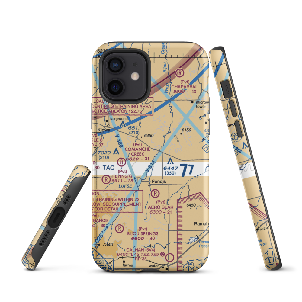 Herrick Airport (9CO8) VFR Sectional  Tough iPhone Case iPhone 12 model shown