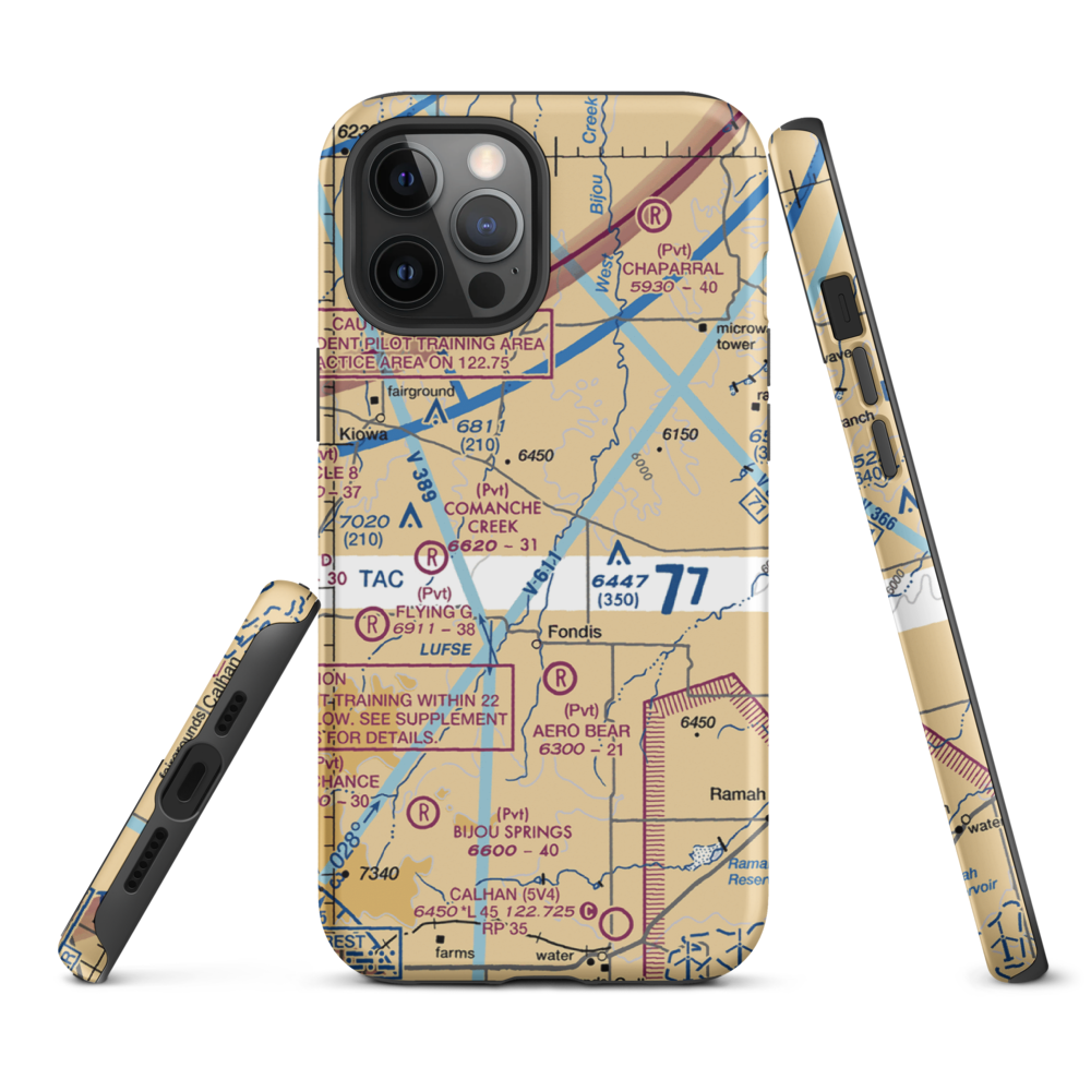 Herrick Airport (9CO8) VFR Sectional  Tough iPhone Case iPhone 12 Pro Max model shown