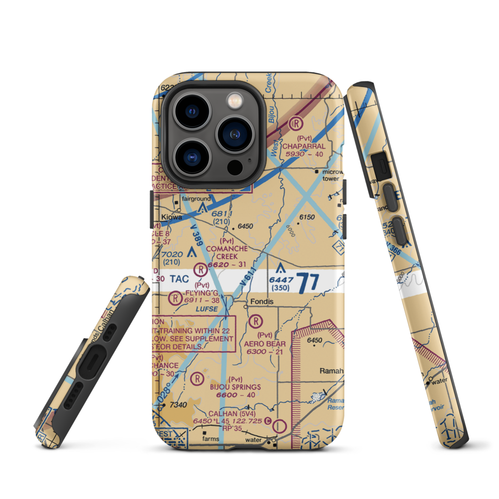 Herrick Airport (9CO8) VFR Sectional  Tough iPhone Case iPhone 13 Pro model shown