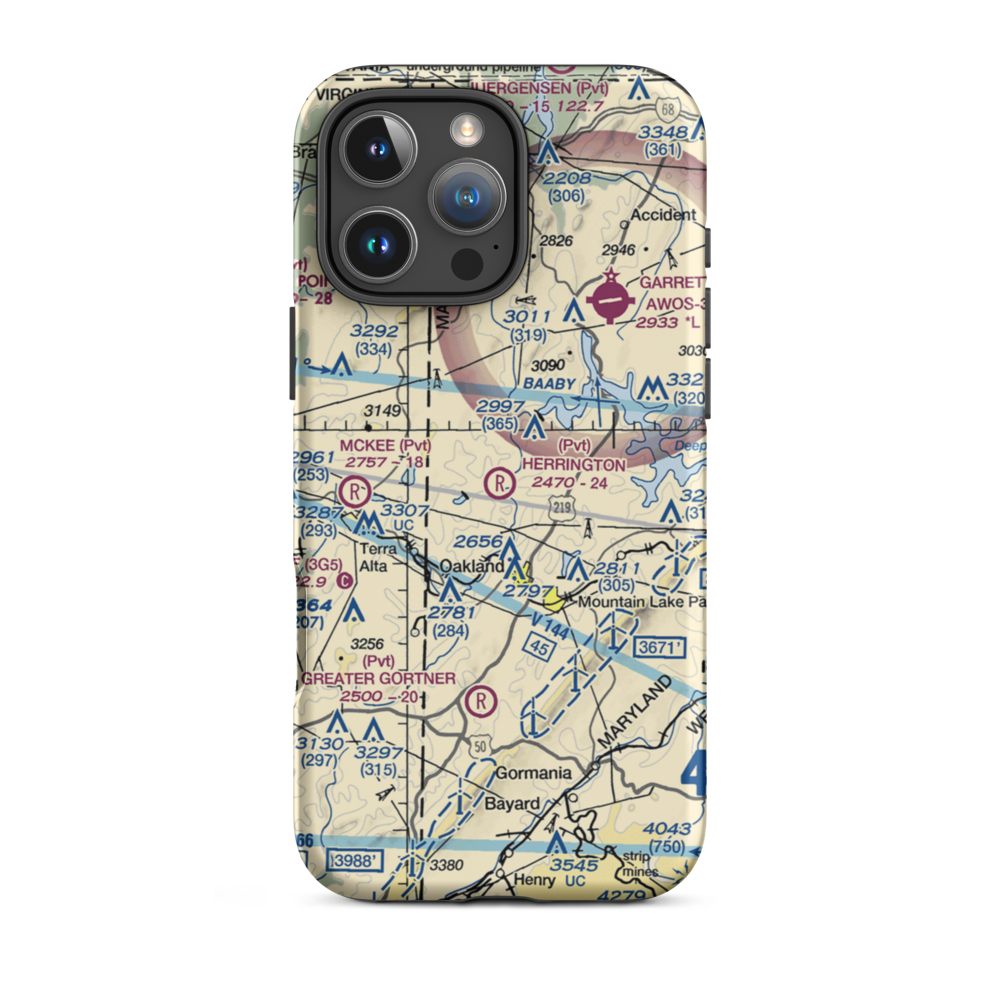 Herrington Field (42MD) VFR Sectional  Tough iPhone Case iPhone 16 Pro Max model shown