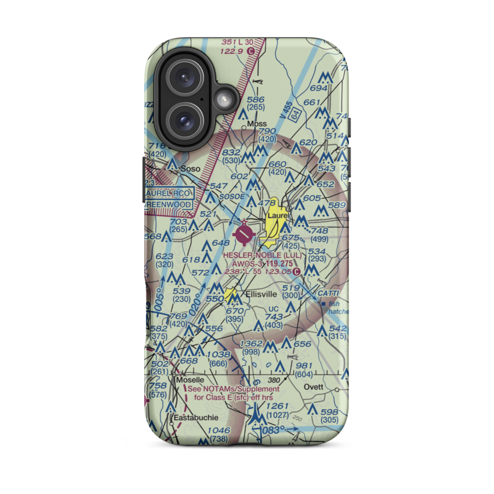 Hesler Noble Field (LUL) VFR Sectional  Tough iPhone Case iPhone 16 Plus model shown