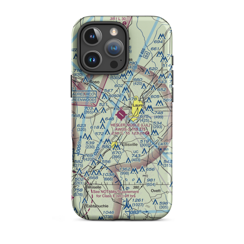 Hesler Noble Field (LUL) VFR Sectional  Tough iPhone Case iPhone 16 Pro Max model shown