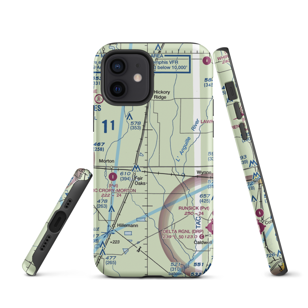 Hess Strip (AR50) VFR Sectional  Tough iPhone Case iPhone 12 model shown