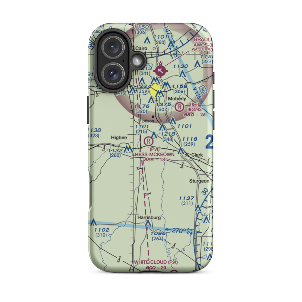 Hess-Mckeown Airport (69MO) VFR Sectional  Tough iPhone Case iPhone 16 Plus model shown