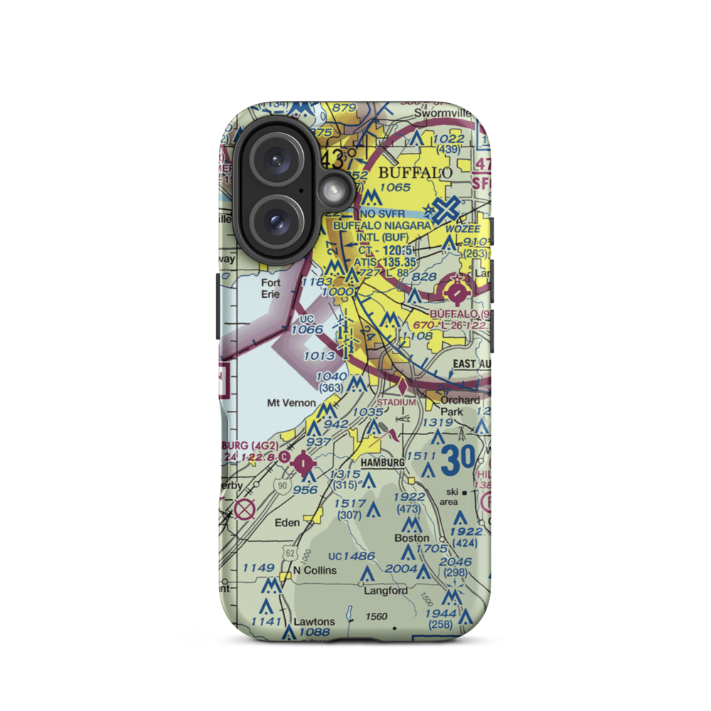 Heussler Hamburg Heliport (O01) VFR Sectional  Tough iPhone Case iPhone 16 model shown