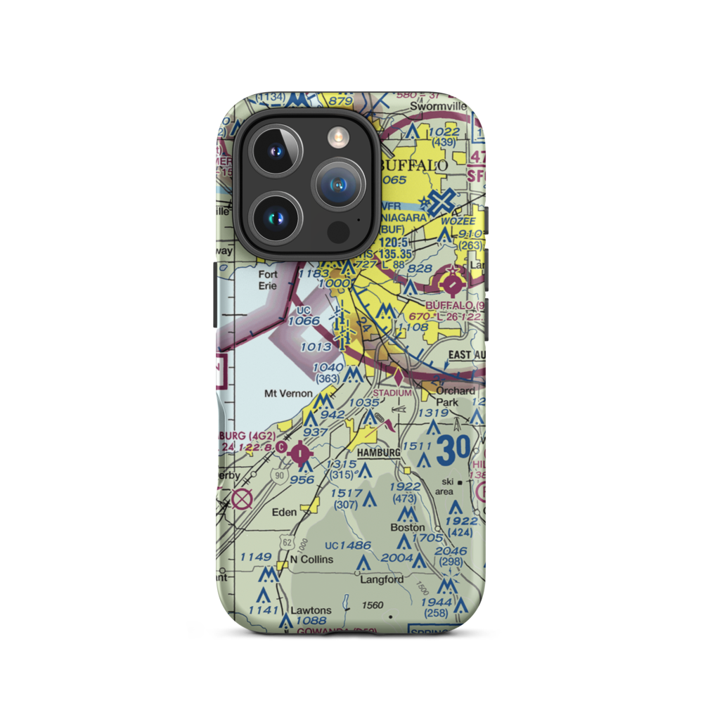 Heussler Hamburg Heliport (O01) VFR Sectional  Tough iPhone Case iPhone 16 Pro model shown