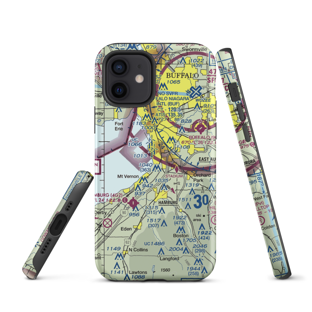 Heussler Hamburg Heliport (O01) VFR Sectional  Tough iPhone Case iPhone 12 model shown