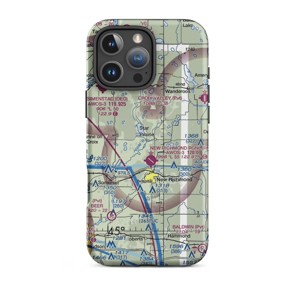 Hexum Flight Park Ultralightport (WS30) VFR Sectional  Tough iPhone Case iPhone 16 Pro Max model shown